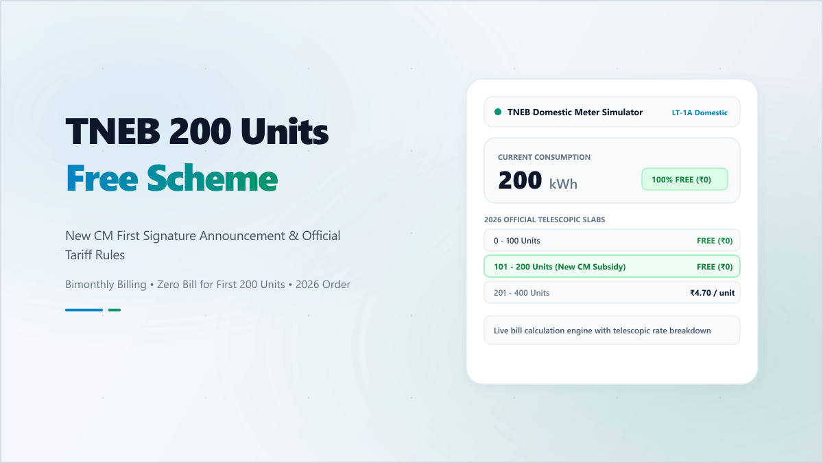 TNEB 200 Units Free: 2026 Policy Guide & EB Reading Calculation