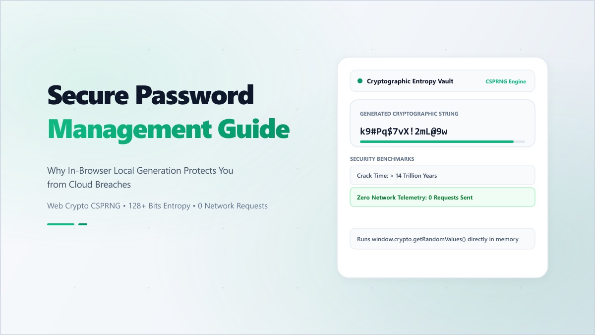 Secure Password Management: Why Local Generation is the Only Way